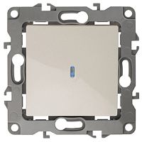 Выключатель с подсветкой без рамки Эра S12 1-кл 10А слоновая кость картинка